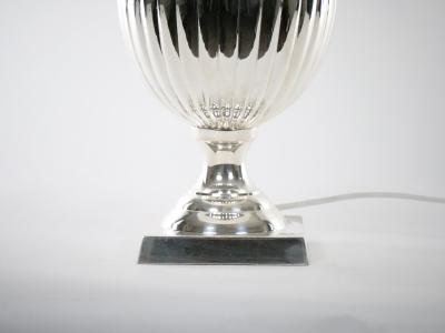 English Pair Mid 20th Century Silver Plate Table Lamp