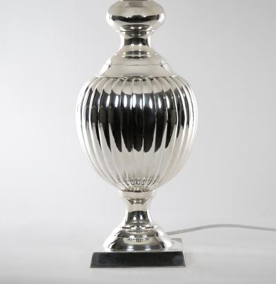 English Pair Mid 20th Century Silver Plate Table Lamp