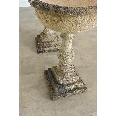 English Pair of 19th Century Cast Stone Planters