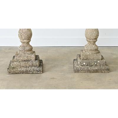 English Pair of 19th Century Cast Stone Planters