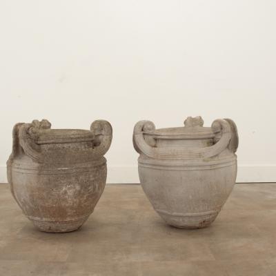 English Pair of 19th Century Stone Planters
