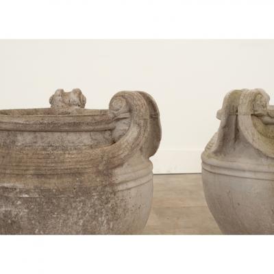 English Pair of 19th Century Stone Planters
