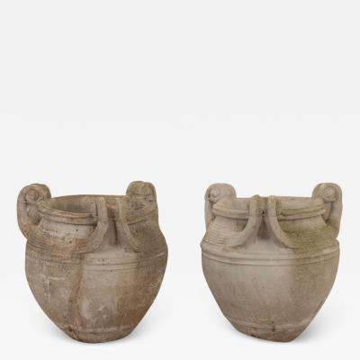 English Pair of 19th Century Stone Planters