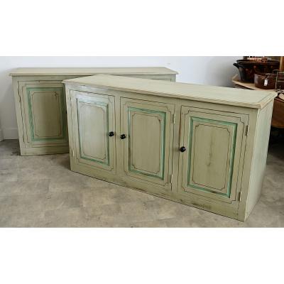 English Pair of 20th Century Painted Sideboards