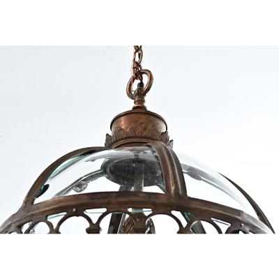 English Pair of Glass Globe Lanterns