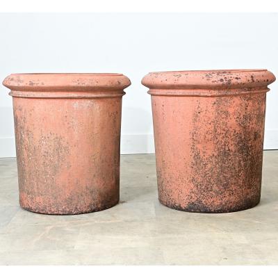 English Pair of Large 20th Century Terracotta Planters