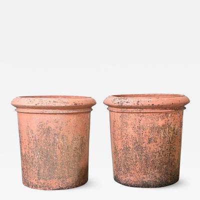 English Pair of Large 20th Century Terracotta Planters