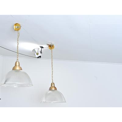 English Pair of Vintage Industrial Holophane Glass Pendants