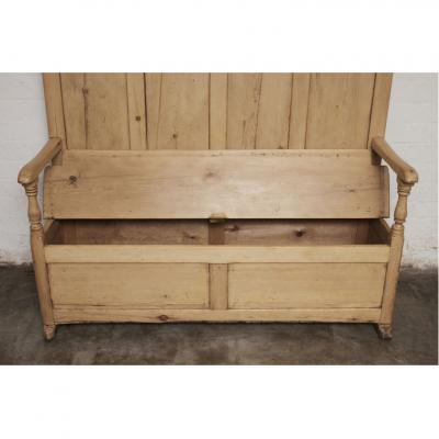 English Pine Hall Bench with Storage