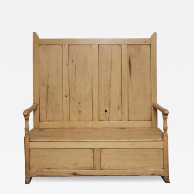 English Pine Hall Bench with Storage