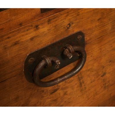 English Pine Trunk with Metal Banding