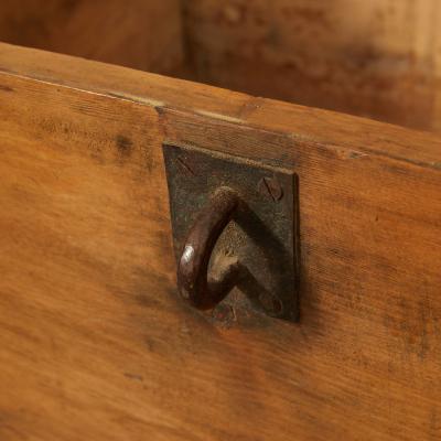 English Pine Trunk with Metal Banding