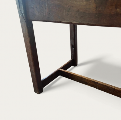 English Plank Top Rustic Oak Dining Table Early 18th Century