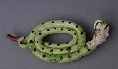 English Pottery Coiled Snake Pipe Circa 1810