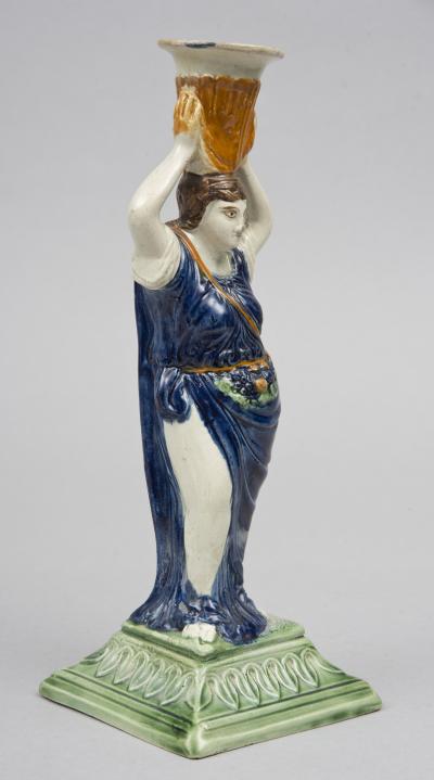 English Pratt Ware Candlestick