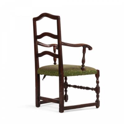 English Provincial Walnut Arm Chair