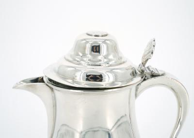 English Queen Anne Silver Plate Covered Footed Tankard
