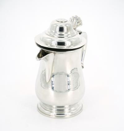 English Queen Anne Silver Plate Covered Footed Tankard