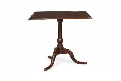 English Queen Anne Style Mahogany Square Tilt Top Center Table