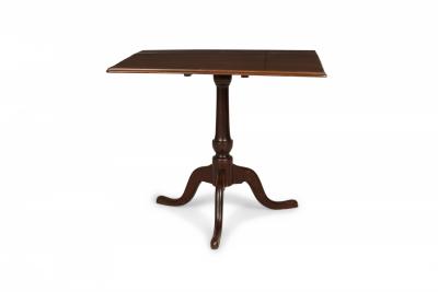 English Queen Anne Style Mahogany Square Tilt Top Center Table