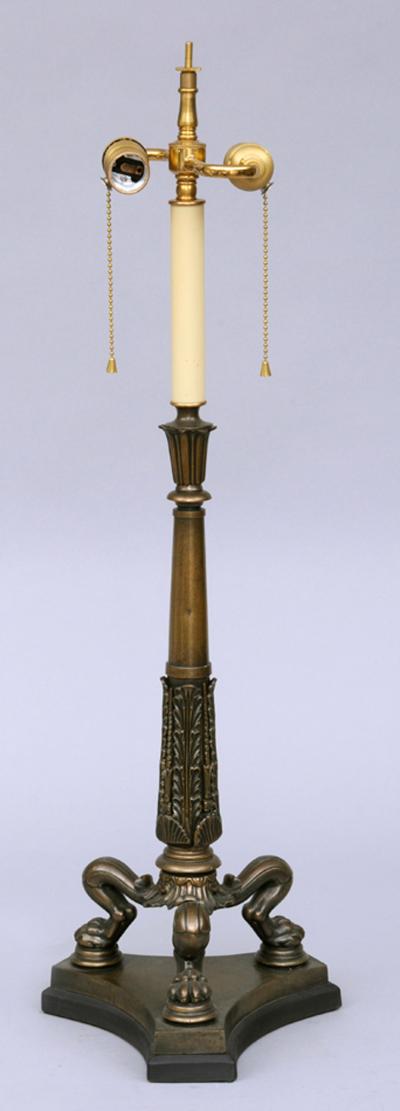 English Regency Antique Bronze Lamp Circa 1820