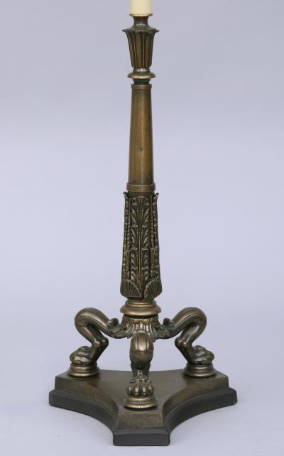 English Regency Antique Bronze Lamp Circa 1820