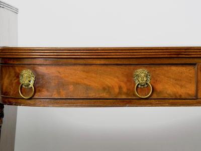 English Regency Antique Mahogany Sideboard Server w Lion Heads circa 1810