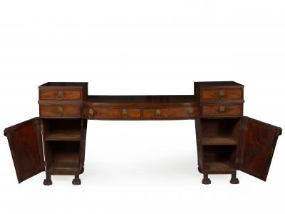 English Regency Antique Mahogany Sideboard Server w Lion Heads circa 1810