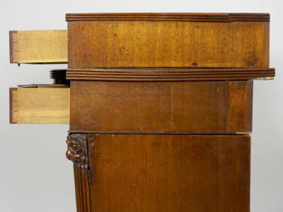 English Regency Antique Mahogany Sideboard Server w Lion Heads circa 1810
