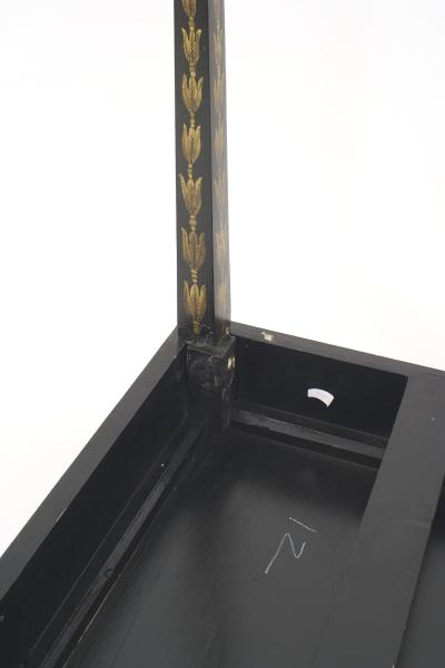 English Regency Black Lacquered Chinoiserie End Tables