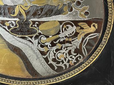 English Regency Boulle Work Inlaid Still Life Pictures Pair circa 1815