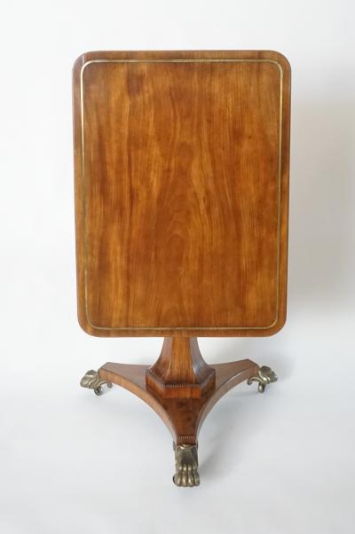 English Regency Brass Inlaid Mahogany Tilt Top Table circa 1820