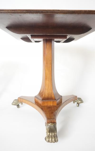 English Regency Brass Inlaid Mahogany Tilt Top Table circa 1820