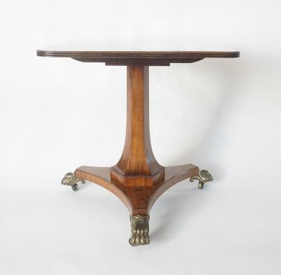 English Regency Brass Inlaid Mahogany Tilt Top Table circa 1820