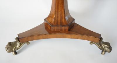 English Regency Brass Inlaid Mahogany Tilt Top Table circa 1820