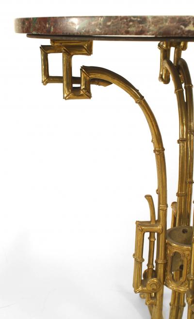 English Regency Brass and Marble End Table