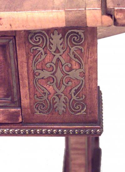 English Regency Brass and Satinwood Davenport