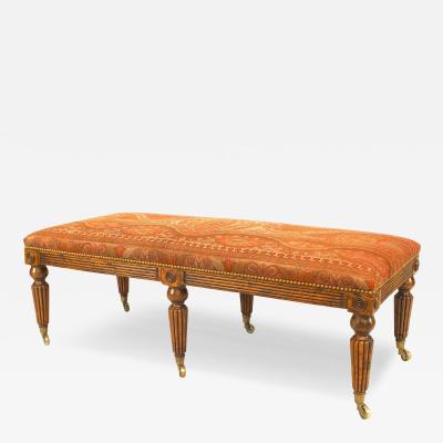 English Regency Burl Elm Bench