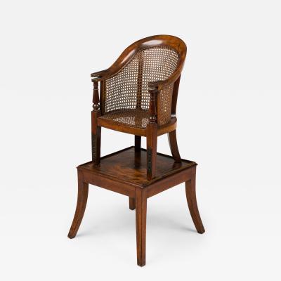 English Regency Caned Childs Chair on Stand