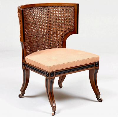 English Regency Caned and Ebonized Mahogany Klismos Chair Althorp circa 1815