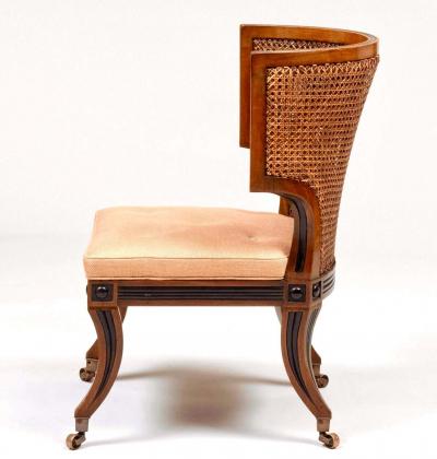 English Regency Caned and Ebonized Mahogany Klismos Chair Althorp circa 1815