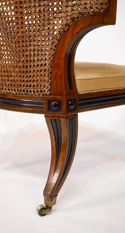 English Regency Caned and Ebonized Mahogany Klismos Chair Althorp circa 1815