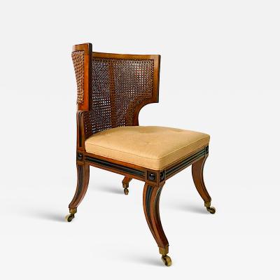 English Regency Caned and Ebonized Mahogany Klismos Chair Althorp circa 1815
