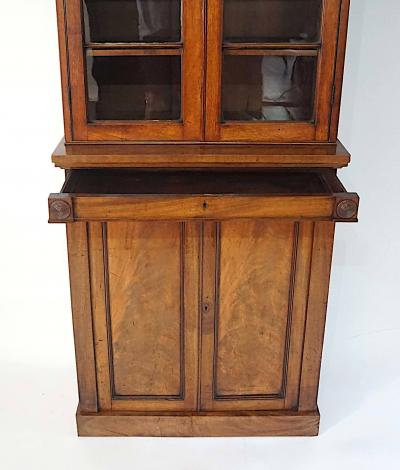 English Regency Chestnut and Mahogany Petite Bookcase Cabinet circa 1825