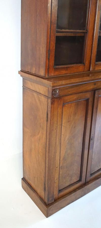 English Regency Chestnut and Mahogany Petite Bookcase Cabinet circa 1825