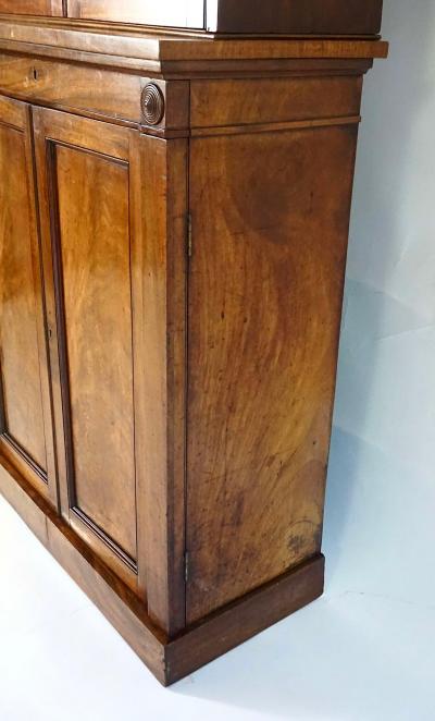 English Regency Chestnut and Mahogany Petite Bookcase Cabinet circa 1825