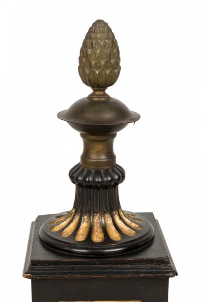 English Regency Decorative Painted and Gilt Newel Post Cap