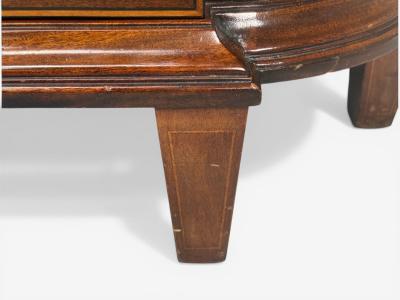 English Regency Demilune Cabinets Mahogany Brass Fabric England 20th c 