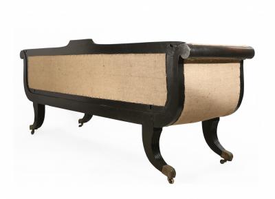 English Regency Ebonized and Gilt Star Design Sofa Settee