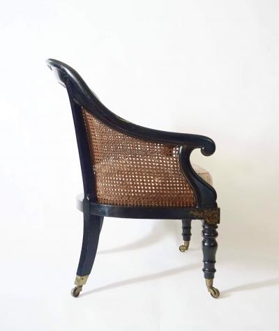 English Regency Faux Papier m ch Caned Bergere or Armchair circa 1830